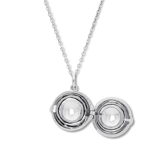 Sphere Locket Sterling Silver 30 Length Womens Gender Necklaces