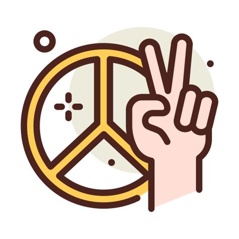 Peace Sign Darius Dan Lineal Color Icon