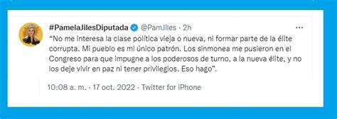 Pamela Jiles Dice Que A Los Poderosos De Turno A La Nueva Lite No