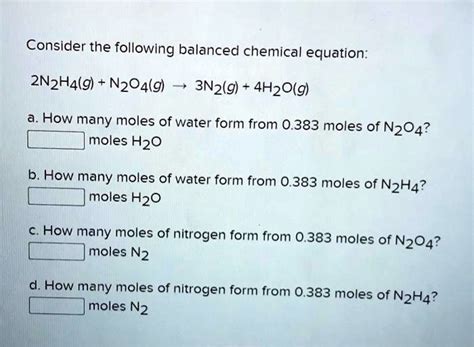 Consider The Following Balanced Chemical Equation N H G N O G Nzlg