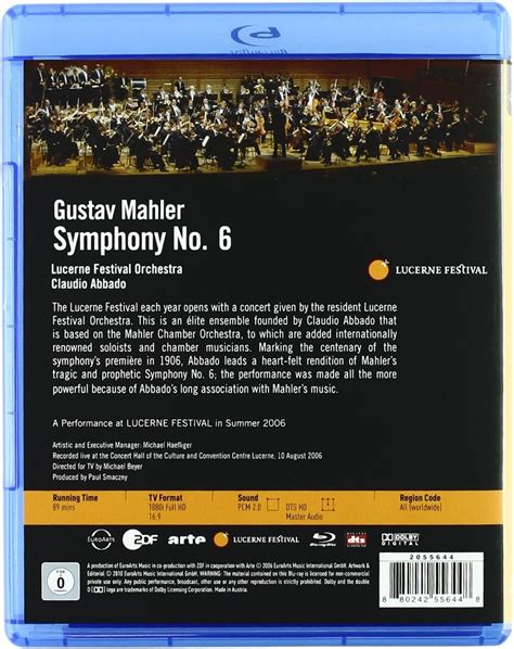 Mahler Symphony Nr 6 Blu Ray Disc Claudio Abbado Lucerne Festival