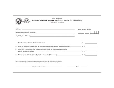 Form Wh 4p State Form 37365 Fill Out Sign Online And Download Fillable Pdf Indiana