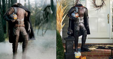 Majestic Life Sized Headless Horseman Statue The Green Head