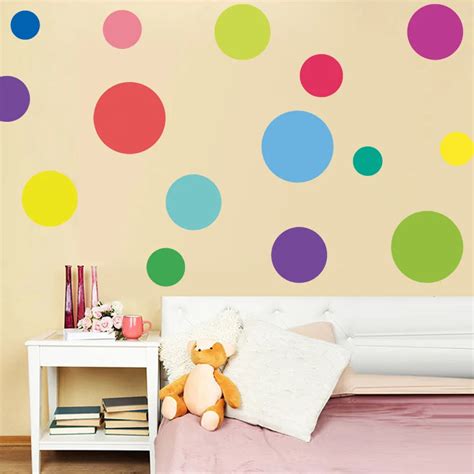 23pcs Multi size DIY Color Dots Wall Stickers Art Circle Dots Decal ...