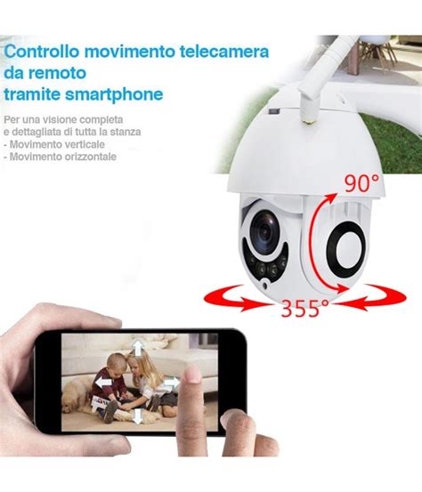 Telecamera Ip Camera Full Hd P Wireless Motorizzata Wifi Internet