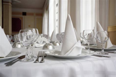 White Dining Table in a Restaurant Stock Photo - Image of table, life: 19894252