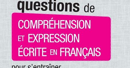 Questions De Compr Hension Et Expression Crite En Anglais Pour S