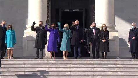 Joe Biden And Kamala Harris Walk Up Capitol Steps Ahead Of Inaugural