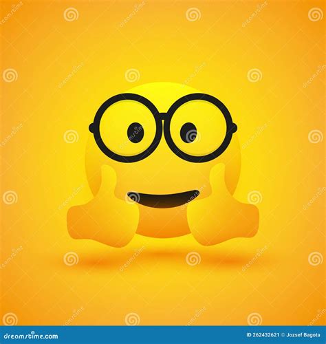 Nerd Emoji Isolated On White Background Emoticon With Glasses Stock