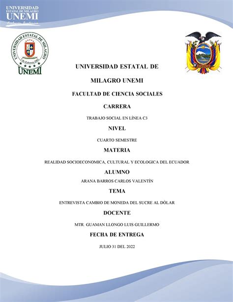 Formato DE Tarea Trabajo De Plan Social UNIVERSIDAD ESTATAL DE