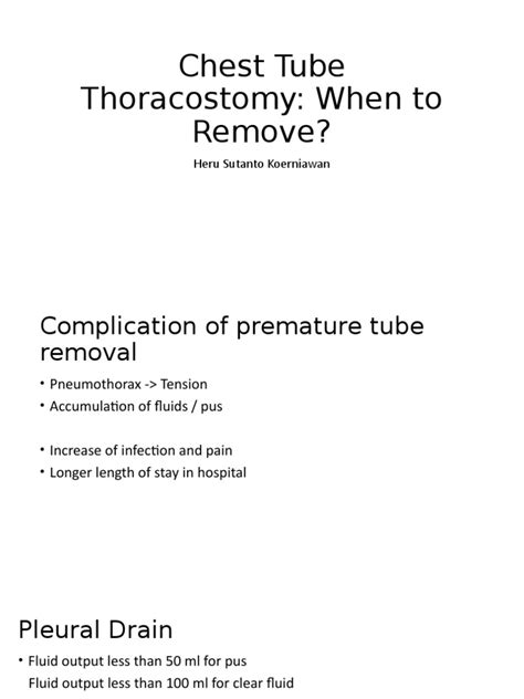 Chest Tube Removal | PDF | Thorax | Diseases And Disorders