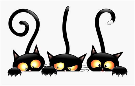 Halloween Witch Black Cat Free Download Png Hd Clipart - Funny Black ...