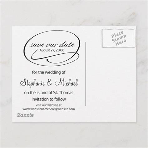 Simple Photo Swashes Save The Date Post Card