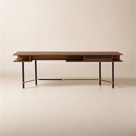 Marisa Modern Burl Wood Desk 70'' + Reviews | CB2