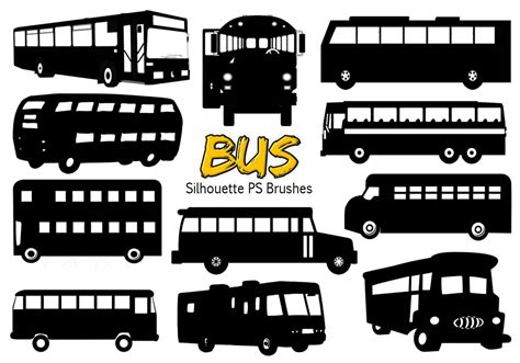 20 Bus Silhouette Ps Brushes vol.4 - Free Photoshop Brushes at Brusheezy!