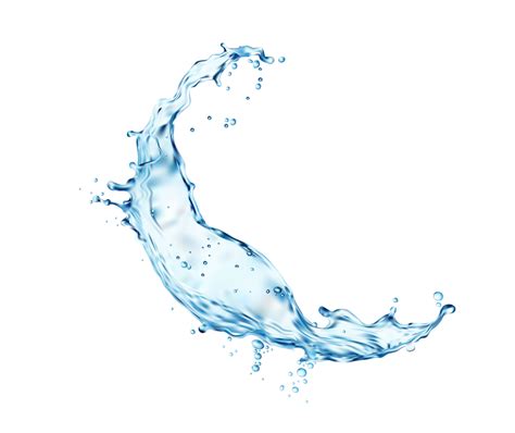 Transparent Blue Water Wave Splash With Drops Vector Art At