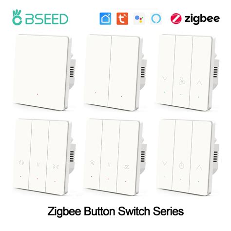 Bseed Zigbee Button Switch 123gang 2way Wall Light Switch Automatic Rebound Smart Curtain