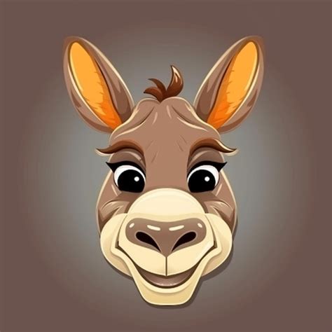 Premium Ai Image Cartoon Donkey Face 2d Clipart Design