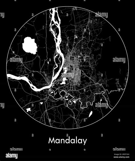 City Map Mandalay Myanmar Asia Vector Illustration Stock Vector Image