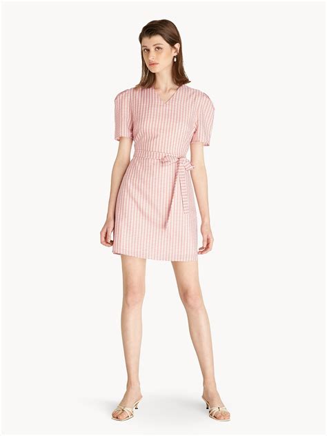 Puff Sleeve Gingham Dress Pink Pomelo Fashion