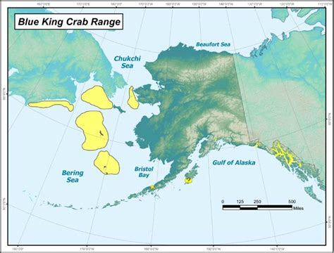 Blue King Crab Range Map Alaska Department Of Fish And Game