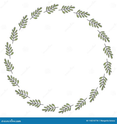 Hand Drawn Wreath Made In Vector Stock Illustration Illustration Of