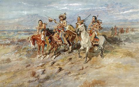 Indians On Horseback 1897 Painting By Charles Marion Russell Pixels