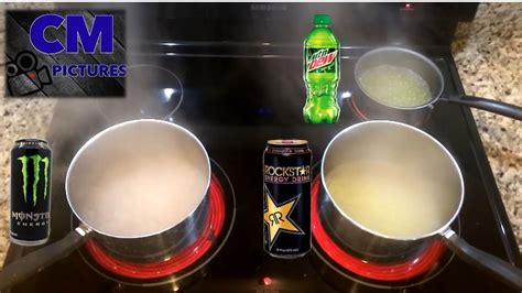 What Happens When You Boil Mountain Dew Monster And Rockstar Youtube