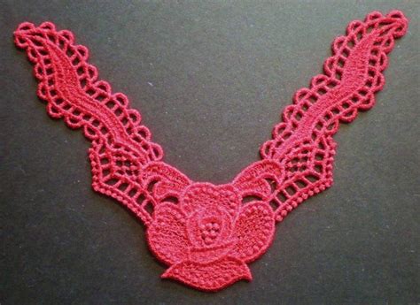 Embroidered Wild Rose Neckline Lace Sexy Lingerie Applique Etsy
