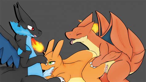 Rule 34 1girls 2boys Arms Belly Big Balls Big Penis Charizard Closed Eyes Cum Cum In Mouth Cum