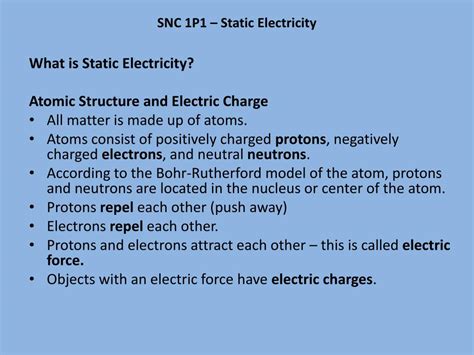 PPT SNC 1P1 Static Electricity PowerPoint Presentation Free