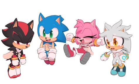 Sonic The Hedgehog Amy Rose Shadow The Hedgehog And Silver The Hedgehog Sonic Drawn By