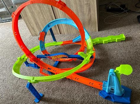 Hot Wheels Action Loop Cyclone Challenge Track Set With Scale Toy Car Easy Storage Macy S