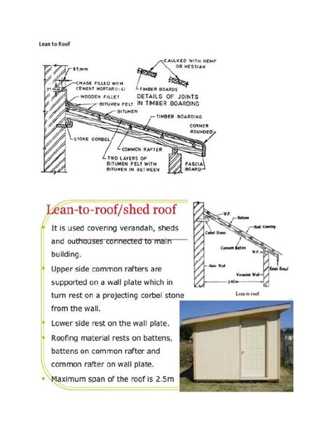lean  roof  building plan instructions