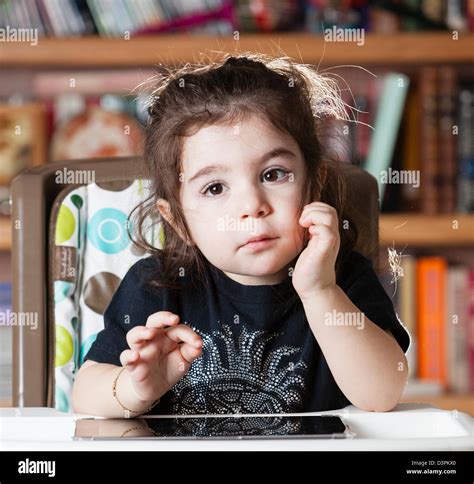 3 Years Old Boy Play With Ipad Stock Photo Alamy