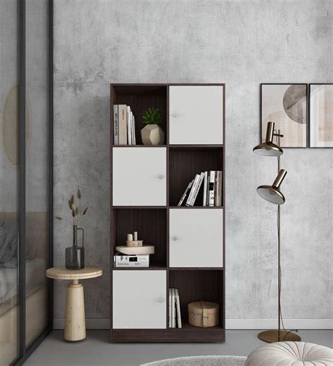 Buy Trendy Book Case In Choco Walnut And Frosty White Finish At 34 OFF