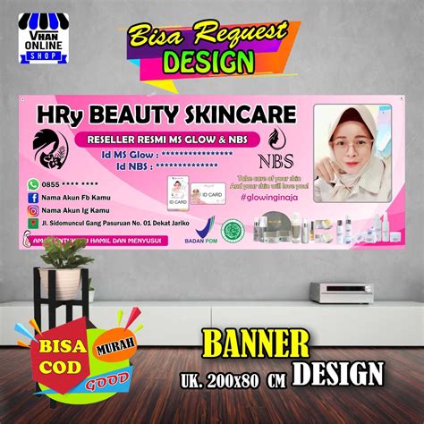 Jual Spanduk Banner Jualan Skincare Ms Glow Dan Nbs Produk Skincare