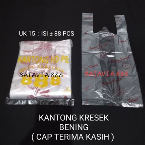 Jual Kantong Plastik Bening Uk 15 24 Kantong Kresek Plastik Cap Terima Kasih Shopee Indonesia