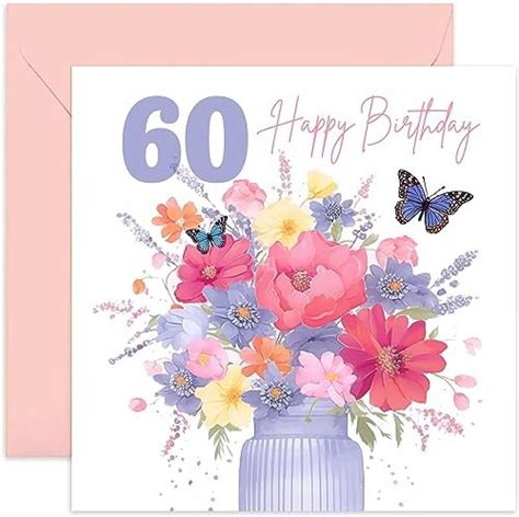 Old English Co Pastel Floral 60th Birthday Card For Her Cute Flower