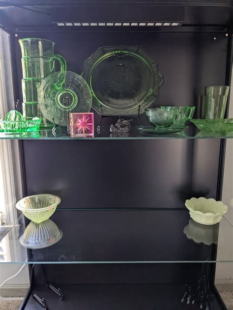 Showing Off My Uranium Glass Cabinet Details In Comments Ruraniumglass