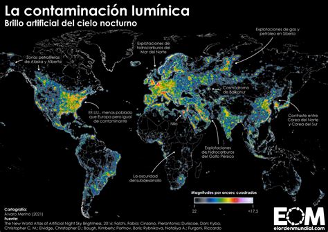 El Mapa De La Contaminaci N Lum Nica En El Mundo Mapas De El Orden