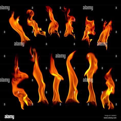 flare flame ( fire ) on a black background Stock Photo - Alamy