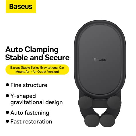 Baseus Stable Gravitational Car Mount Air Air Outlet Version Black