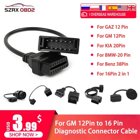 For Gm Pin Auto Diagnostic Connector Obd Cable For Gm Obdii