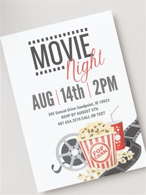 Movie Night Party Invitation Template Cinema Party Movie Birthday