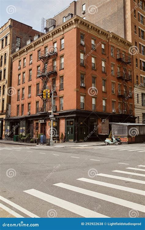 Red Brick Building With Storefront And Stock Photo Image Of Downtown