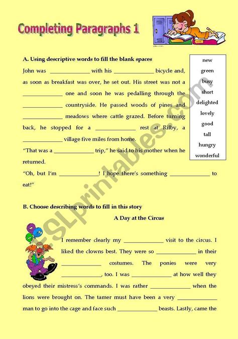 Grammar Worksheets Editing Paragraphs