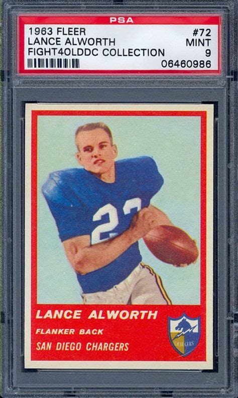 63 Fleer Lance Alworth Rookie Card San Diego Chargers Football