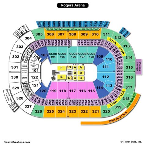 Rogers Arena Seating Chart Seating Charts And Tickets