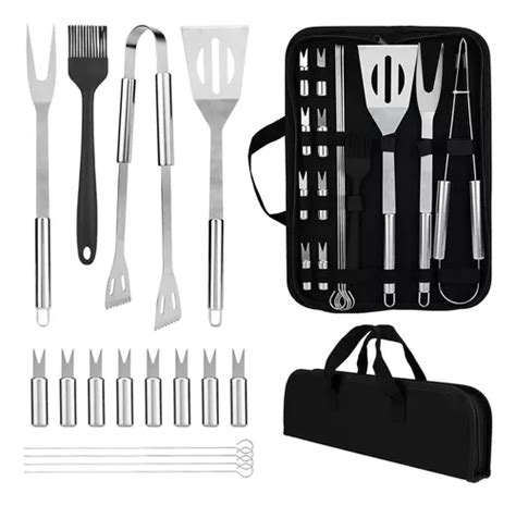 Utensilios Para Barbacoa Pz Kit Parrillero Acero Inoxidab Env O Gratis